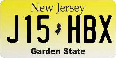 NJ license plate J15HBX