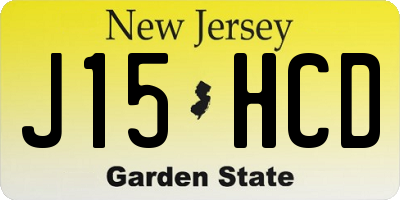 NJ license plate J15HCD