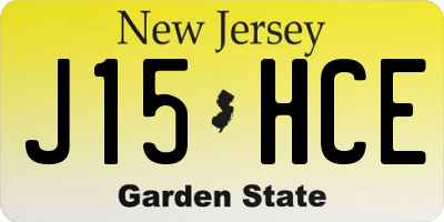 NJ license plate J15HCE
