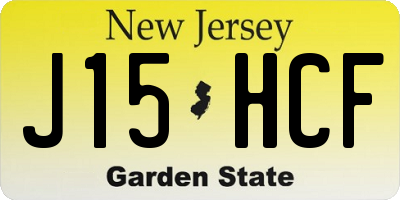 NJ license plate J15HCF