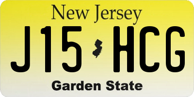 NJ license plate J15HCG