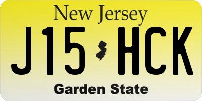 NJ license plate J15HCK