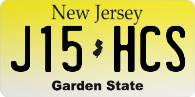 NJ license plate J15HCS