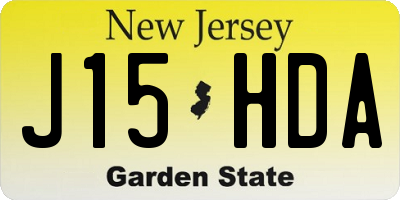 NJ license plate J15HDA