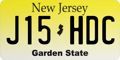 NJ license plate J15HDC