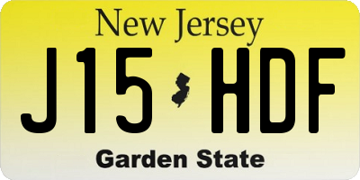 NJ license plate J15HDF