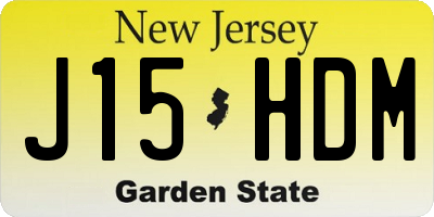 NJ license plate J15HDM