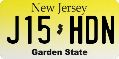NJ license plate J15HDN