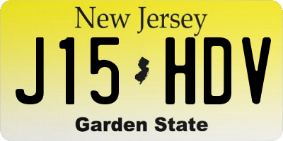 NJ license plate J15HDV