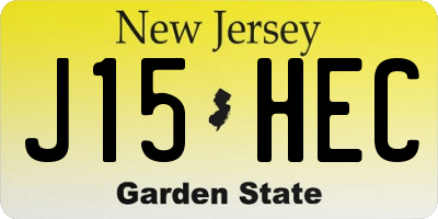 NJ license plate J15HEC