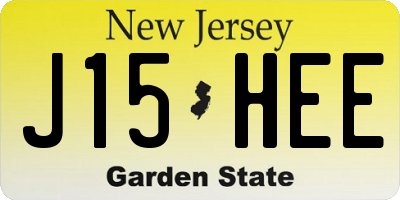 NJ license plate J15HEE