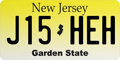 NJ license plate J15HEH