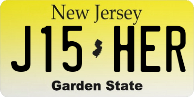 NJ license plate J15HER