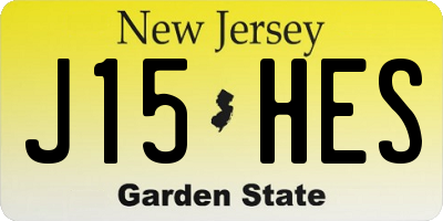 NJ license plate J15HES
