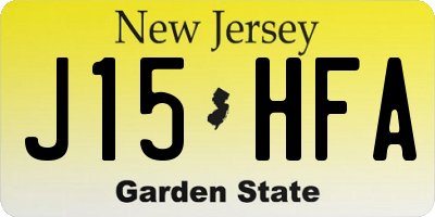 NJ license plate J15HFA