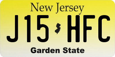 NJ license plate J15HFC