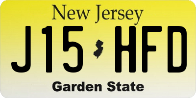 NJ license plate J15HFD