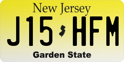 NJ license plate J15HFM