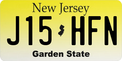 NJ license plate J15HFN