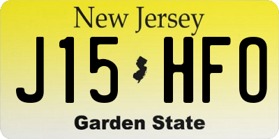 NJ license plate J15HFO