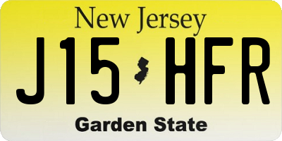 NJ license plate J15HFR