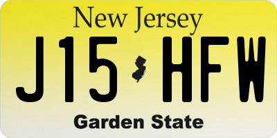 NJ license plate J15HFW