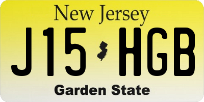 NJ license plate J15HGB