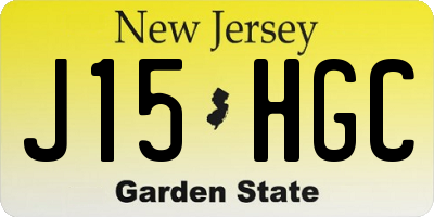NJ license plate J15HGC