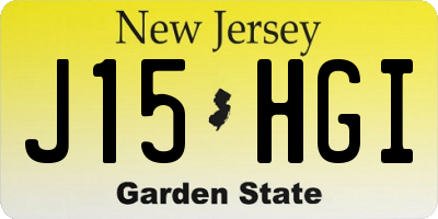 NJ license plate J15HGI