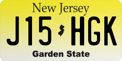 NJ license plate J15HGK