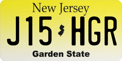 NJ license plate J15HGR