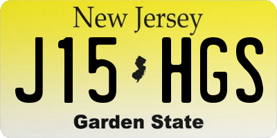 NJ license plate J15HGS