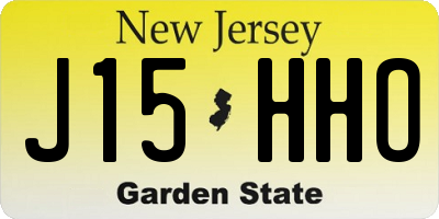 NJ license plate J15HHO