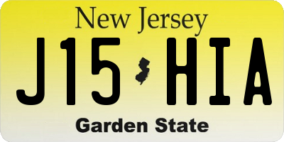 NJ license plate J15HIA