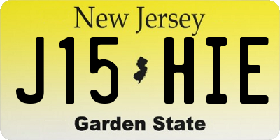 NJ license plate J15HIE