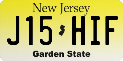 NJ license plate J15HIF