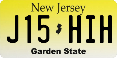 NJ license plate J15HIH