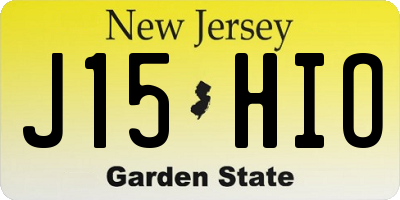 NJ license plate J15HIO