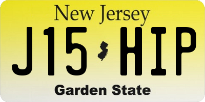 NJ license plate J15HIP