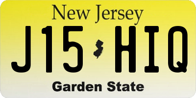 NJ license plate J15HIQ