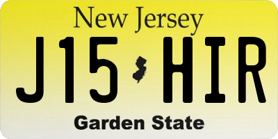 NJ license plate J15HIR