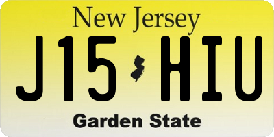 NJ license plate J15HIU
