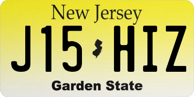 NJ license plate J15HIZ