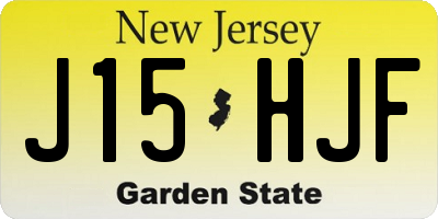 NJ license plate J15HJF