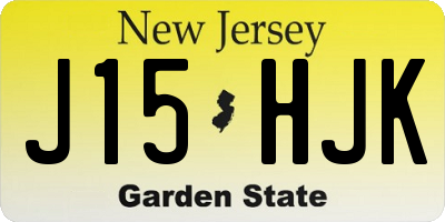 NJ license plate J15HJK