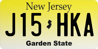 NJ license plate J15HKA