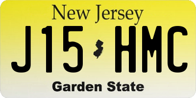 NJ license plate J15HMC