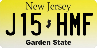 NJ license plate J15HMF