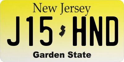 NJ license plate J15HND