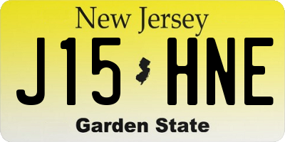 NJ license plate J15HNE